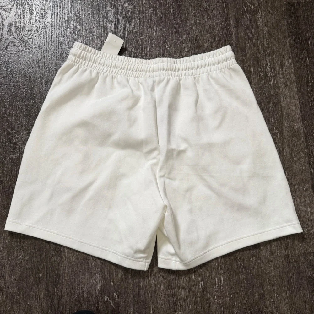 Adidas Shorts Mens Large White Future Icons Sport Fleece Drawstring NEW